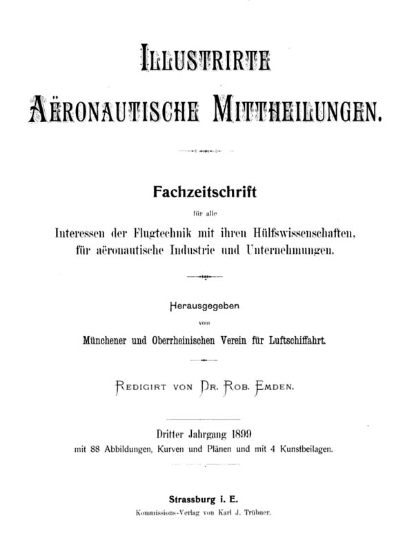 Illustrierte Aeronautische Mitteilungen Jahr 1899