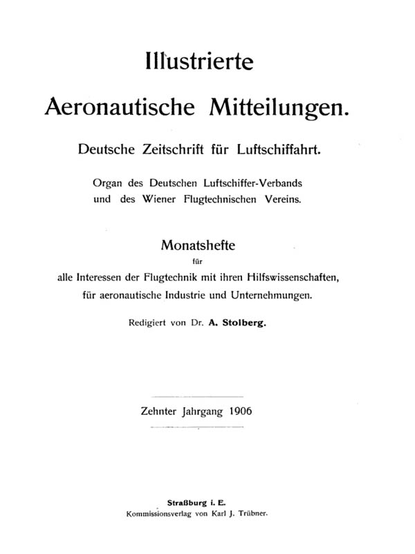 Illustrierte Aeronautische Mitteilungen Jahr 1906