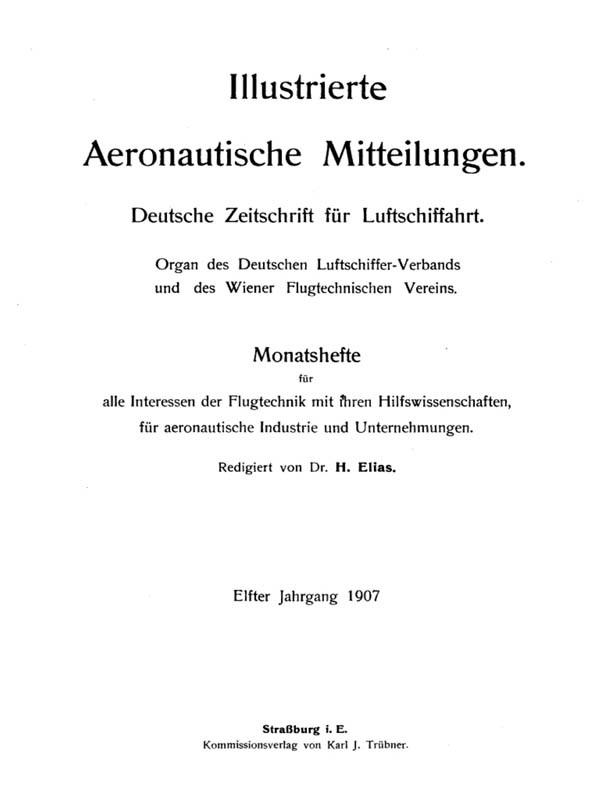 Illustrierte Aeronautische Mitteilungen Jahr 1907